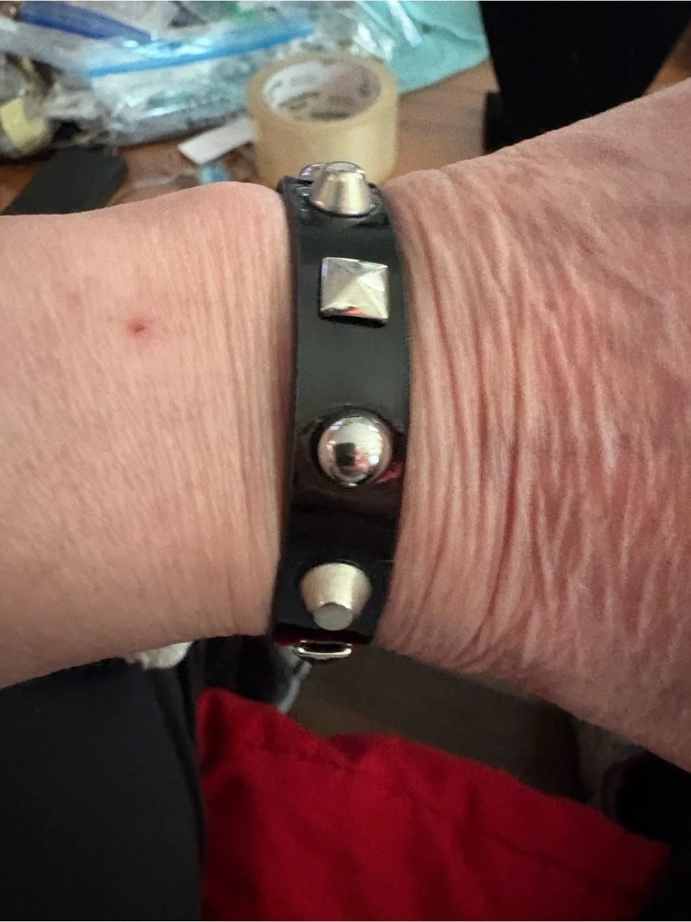 Black Studded Silicone Wristband